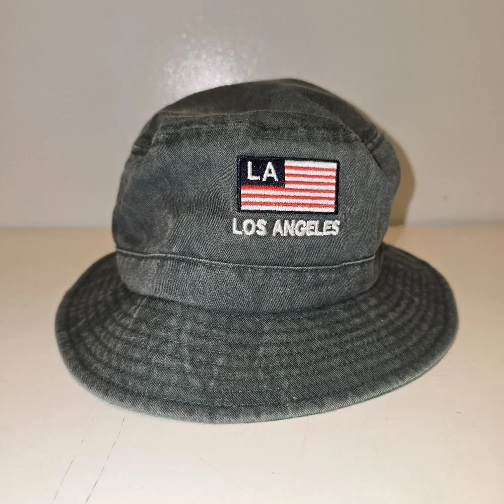 Los Angeles Gray Bucket Hat One Size Cute Hat LA